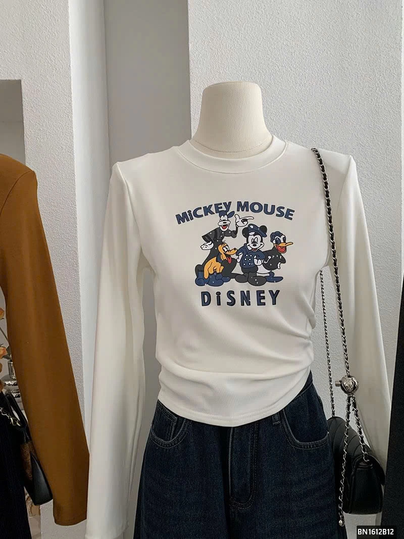 ÁO THUN MICKEY-DONAL DÀI TAY LÓT LÔNG MỎNG