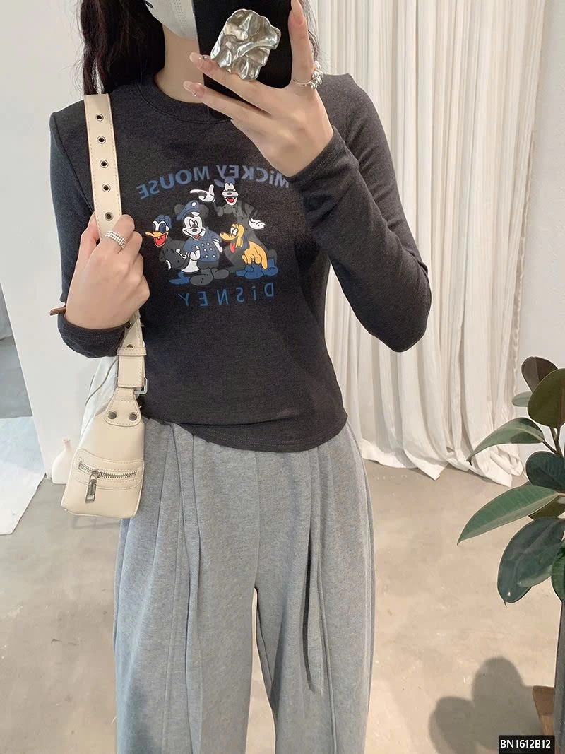 ÁO THUN MICKEY-DONAL DÀI TAY LÓT LÔNG MỎNG