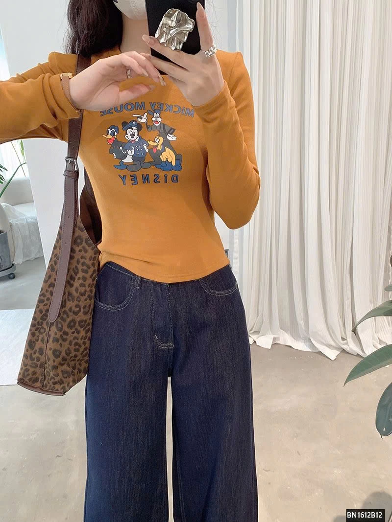 ÁO THUN MICKEY-DONAL DÀI TAY LÓT LÔNG MỎNG