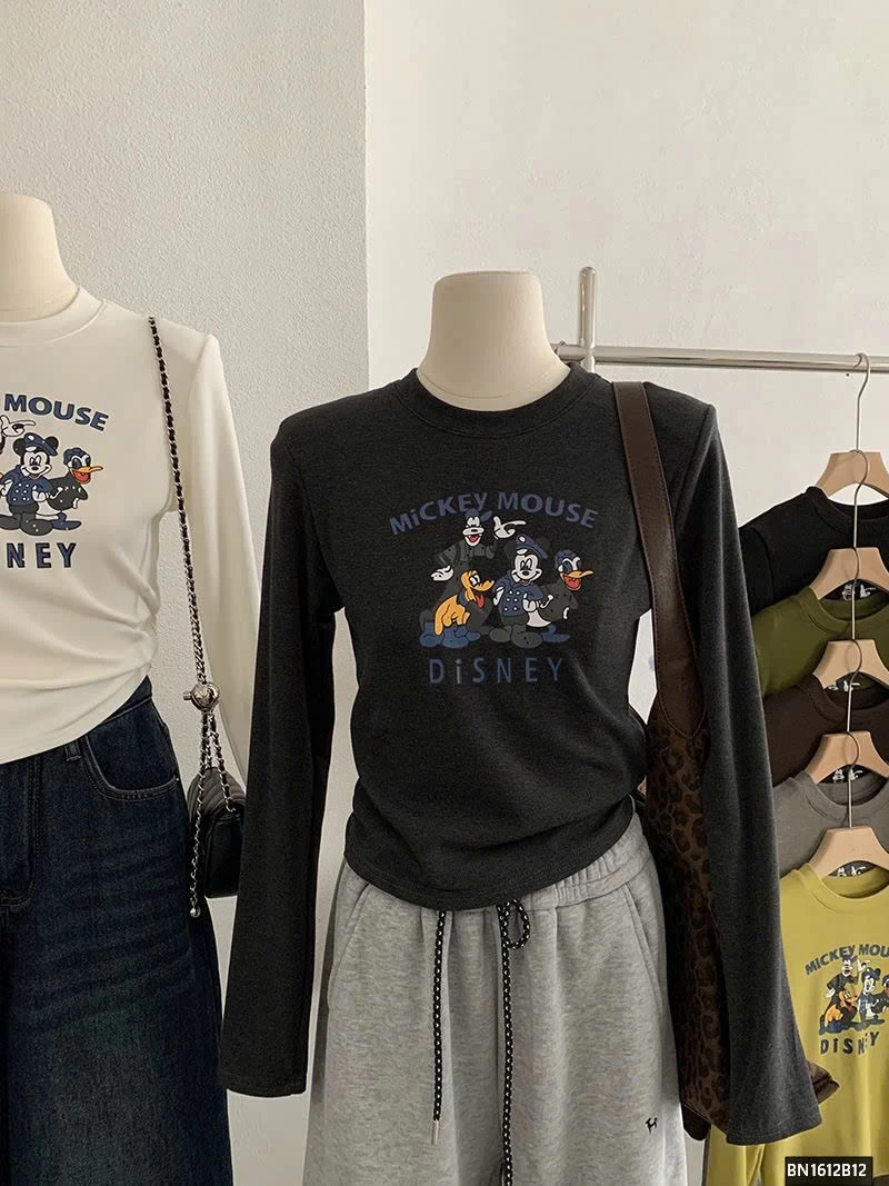 ÁO THUN MICKEY-DONAL DÀI TAY LÓT LÔNG MỎNG