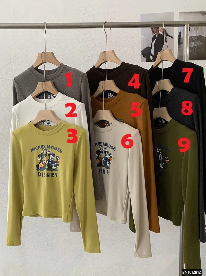 ÁO THUN MICKEY-DONAL DÀI TAY LÓT LÔNG MỎNG
