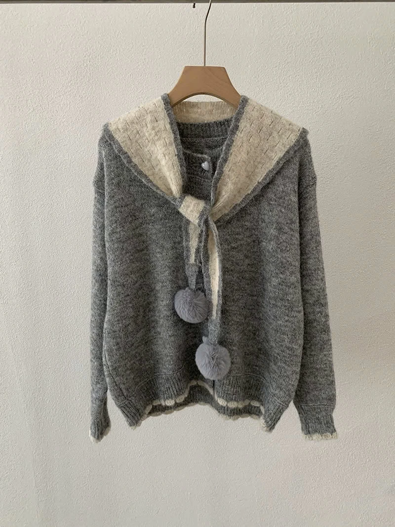 ÁO LEN KÈM KHĂN QUẢ BÔNG