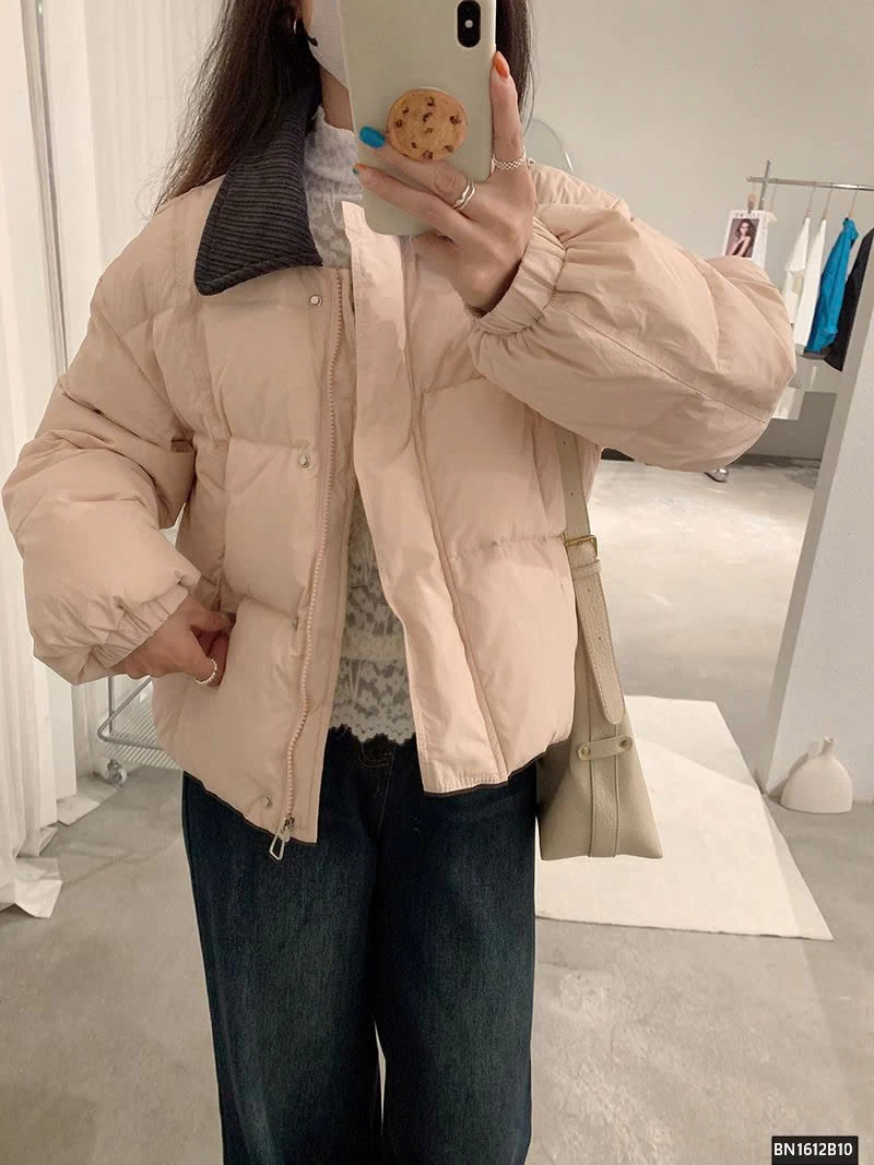 ÁO KHOÁC PHAO CỔ NHUNG CAO CẤP