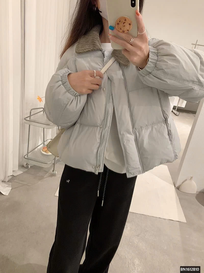 ÁO KHOÁC PHAO CỔ NHUNG CAO CẤP