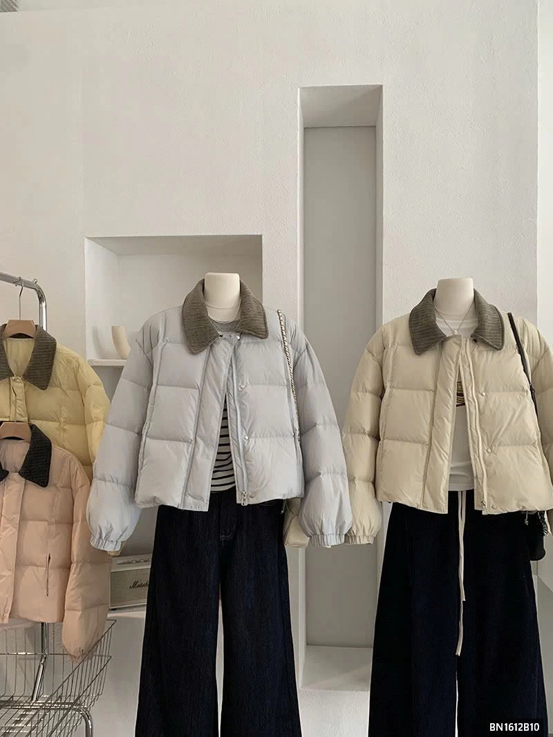 ÁO KHOÁC PHAO CỔ NHUNG CAO CẤP