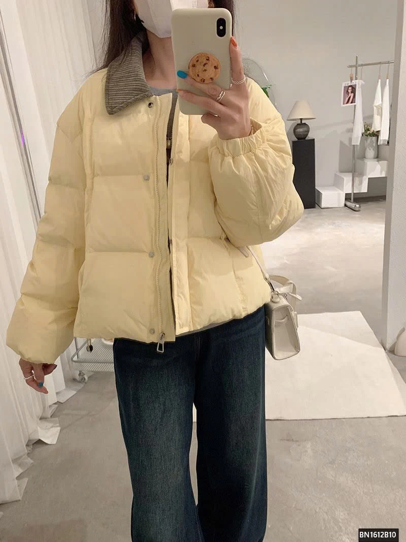 ÁO KHOÁC PHAO CỔ NHUNG CAO CẤP