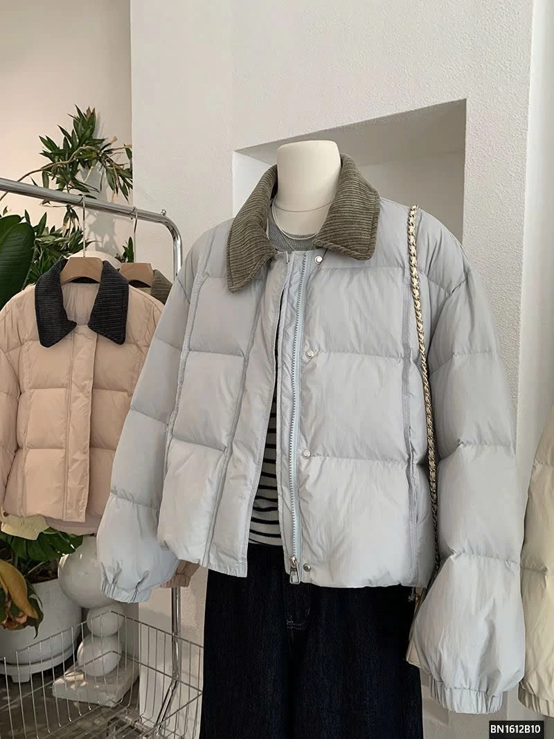 ÁO KHOÁC PHAO CỔ NHUNG CAO CẤP