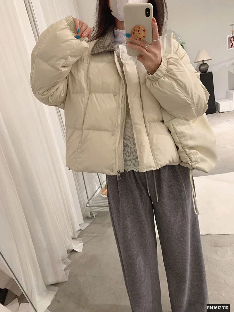 ÁO KHOÁC PHAO CỔ NHUNG CAO CẤP