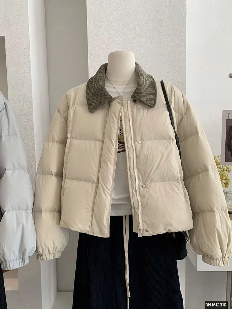 ÁO KHOÁC PHAO CỔ NHUNG CAO CẤP