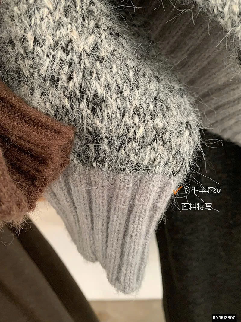 ÁO LEN LÔNG PHỐI CỔ CAO ĐÓNG CÚC