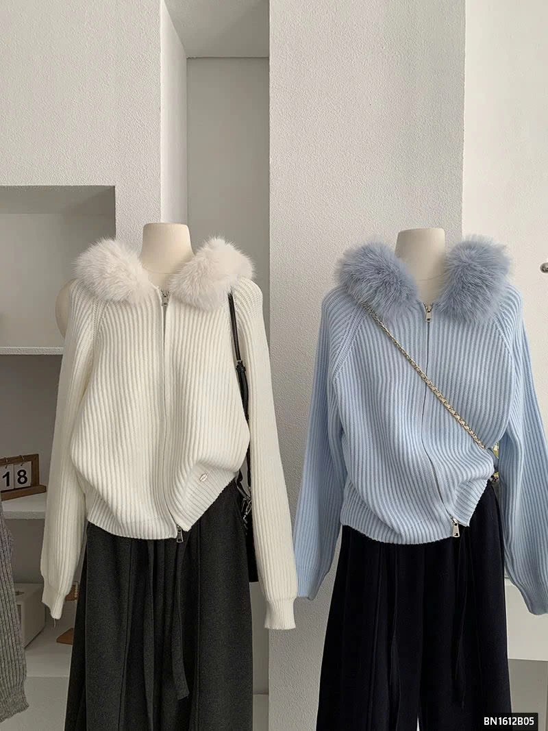 ÁO KHOÁC LEN CỔ LÔNG