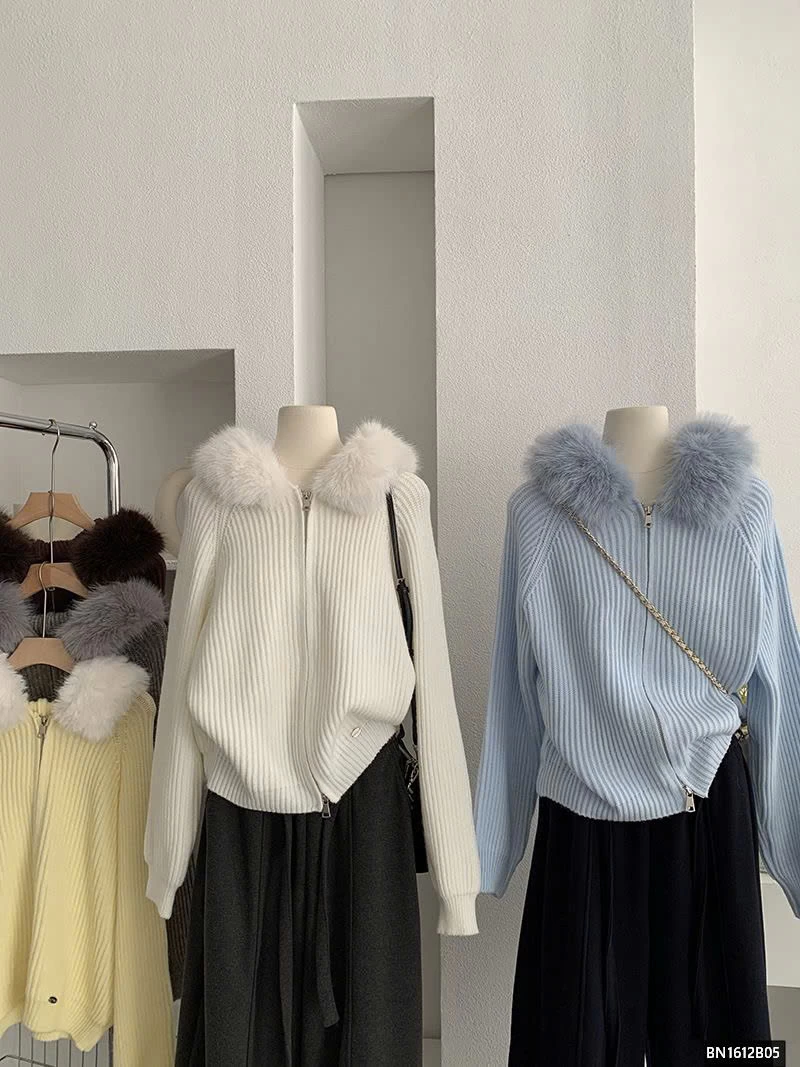 ÁO KHOÁC LEN CỔ LÔNG