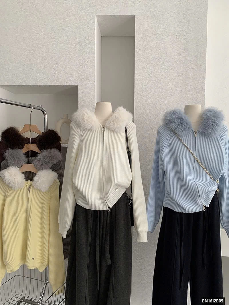 ÁO KHOÁC LEN CỔ LÔNG