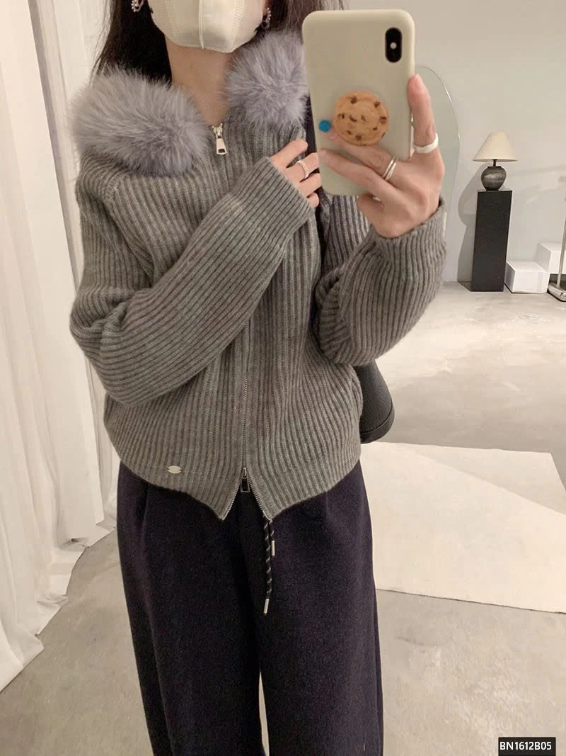 ÁO KHOÁC LEN CỔ LÔNG