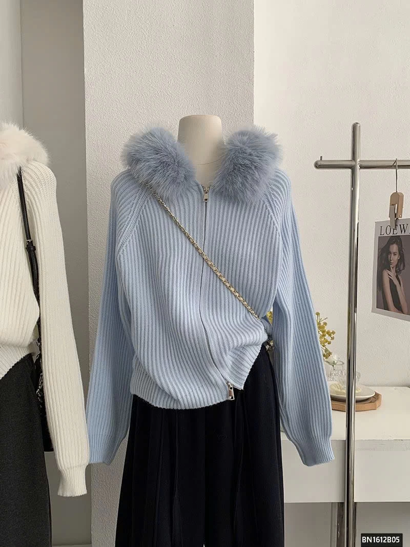 ÁO KHOÁC LEN CỔ LÔNG