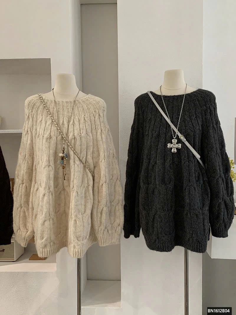 ÁO LEN THỪNG DÁN DÀI NỮ