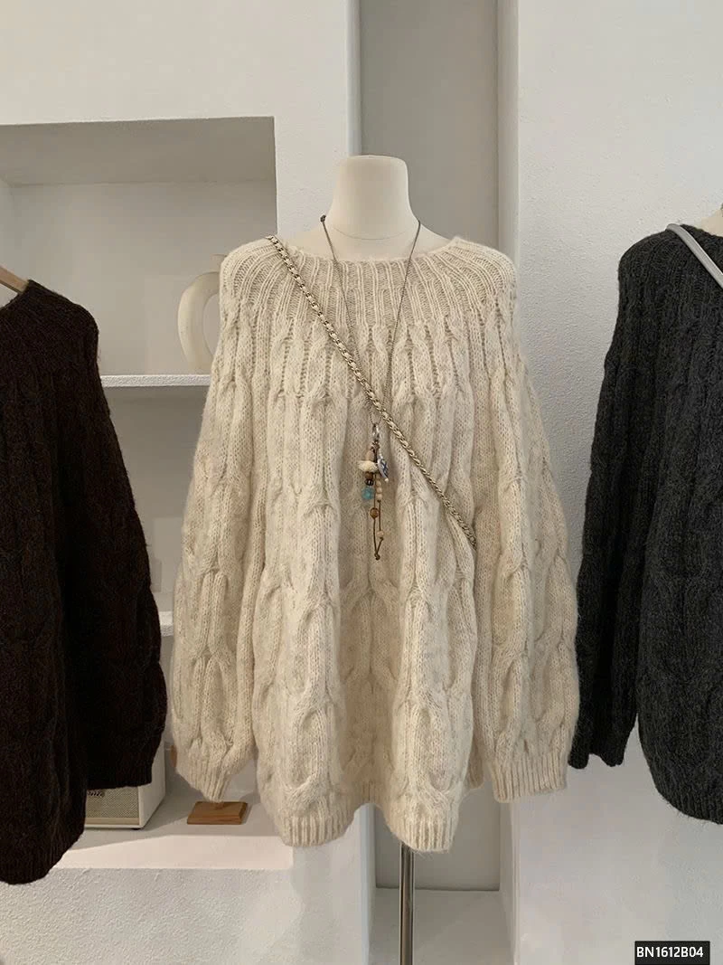 ÁO LEN THỪNG DÁN DÀI NỮ