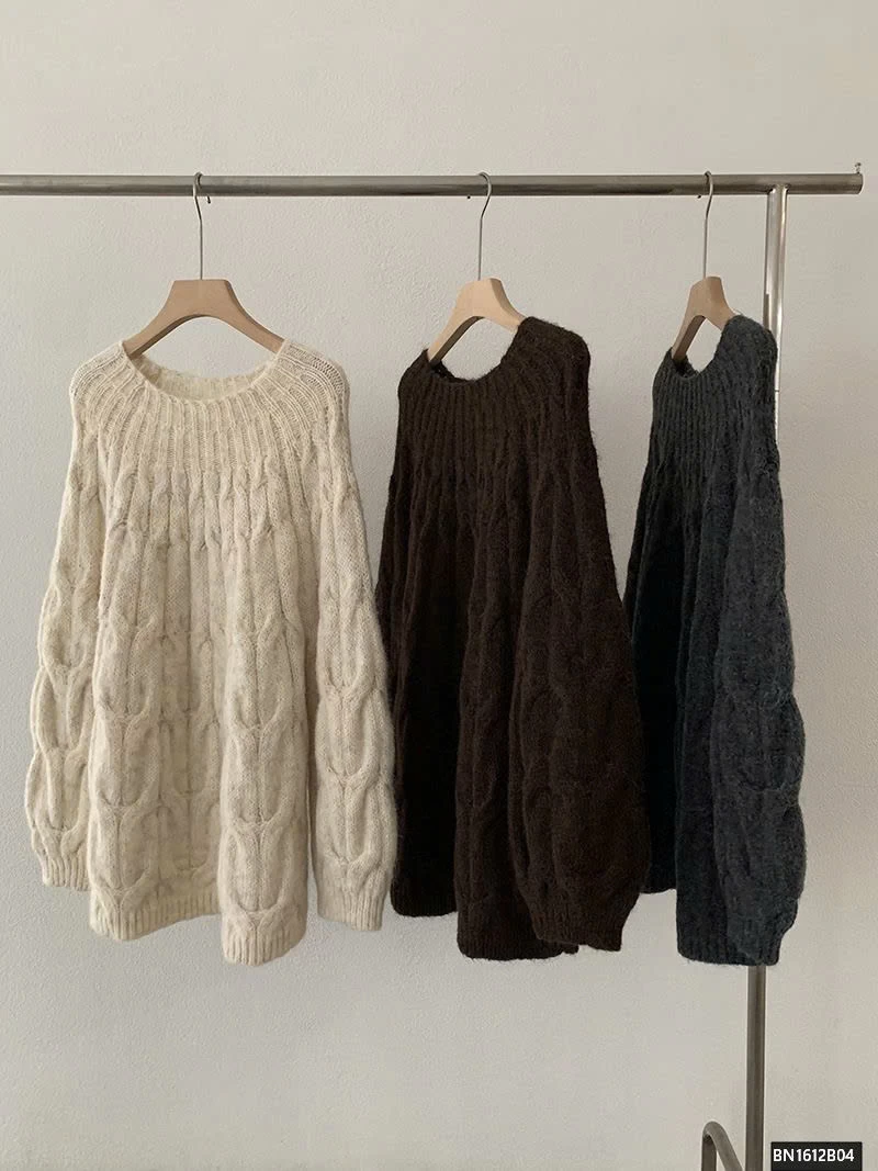 ÁO LEN THỪNG DÁN DÀI NỮ