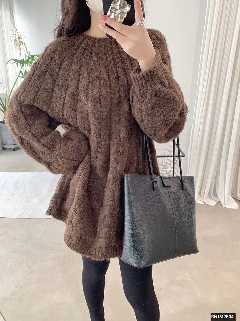 ÁO LEN THỪNG DÁN DÀI NỮ