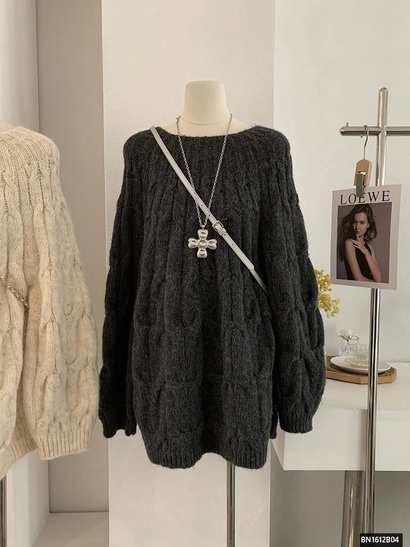 ÁO LEN THỪNG DÁN DÀI NỮ