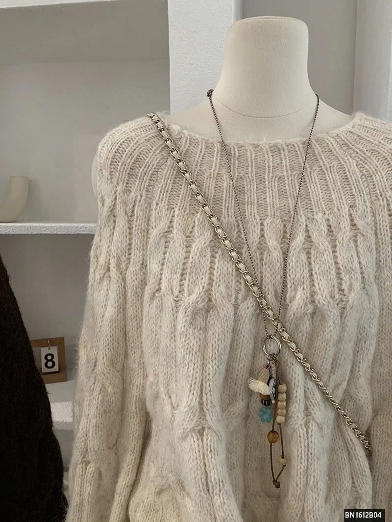 ÁO LEN THỪNG DÁN DÀI NỮ