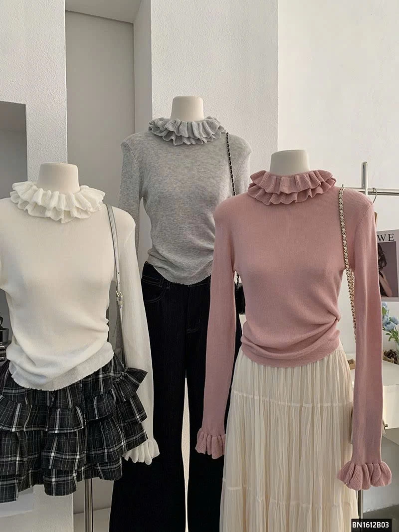 ÁO LEN CỔ BÈO NỮ