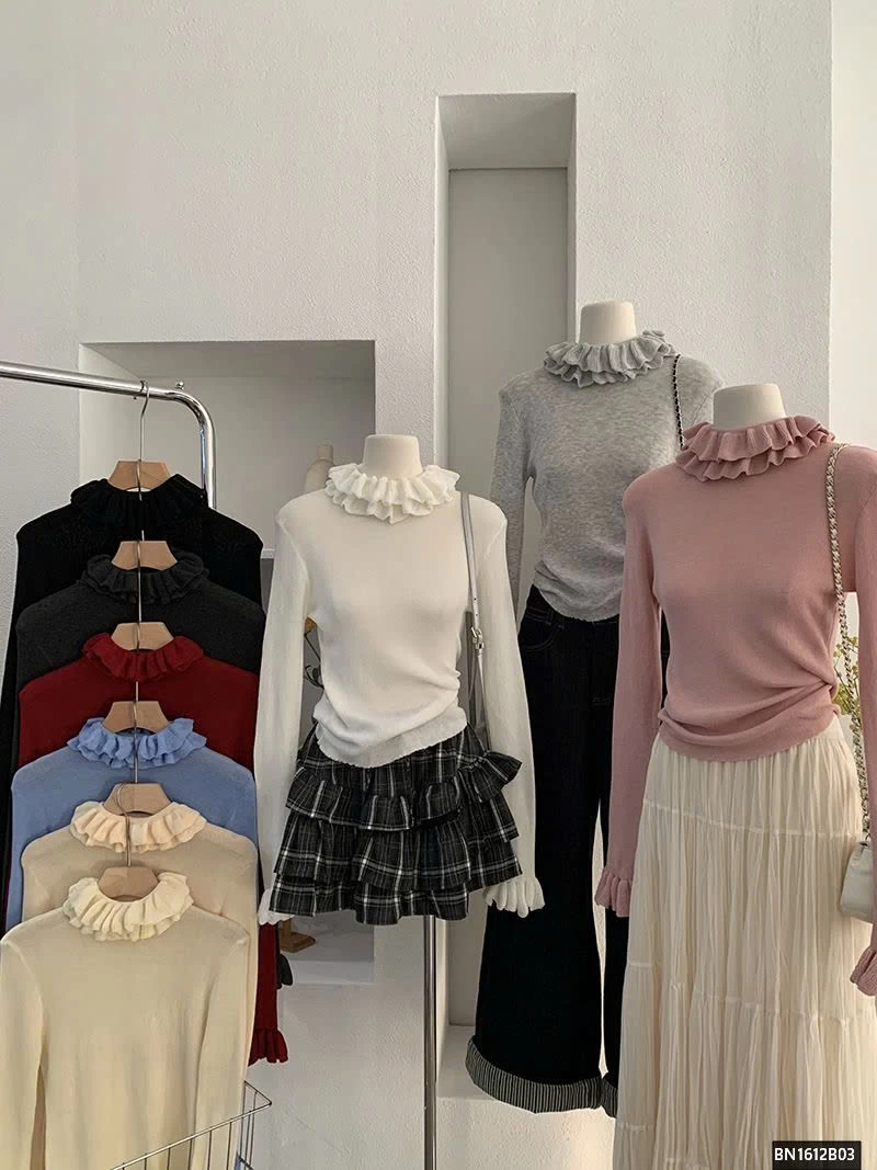 ÁO LEN CỔ BÈO NỮ