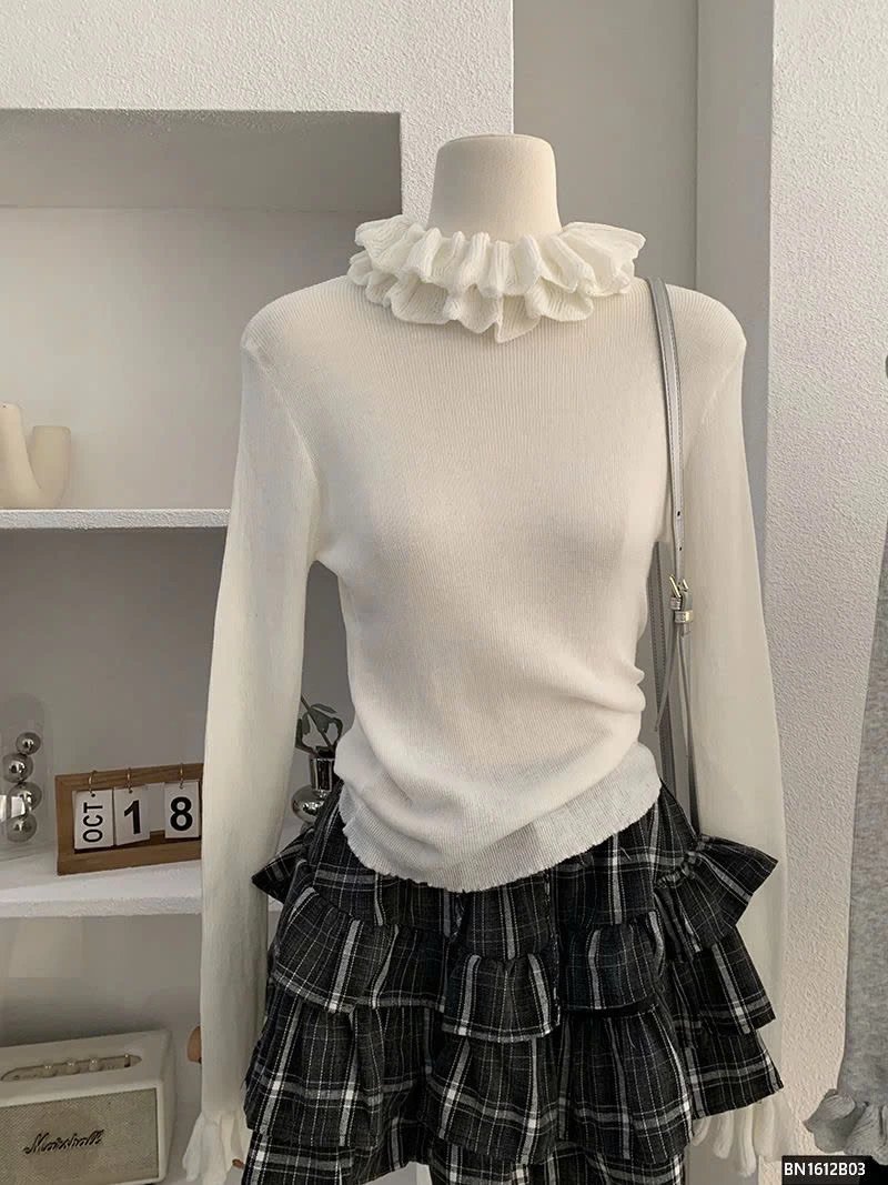 ÁO LEN CỔ BÈO NỮ