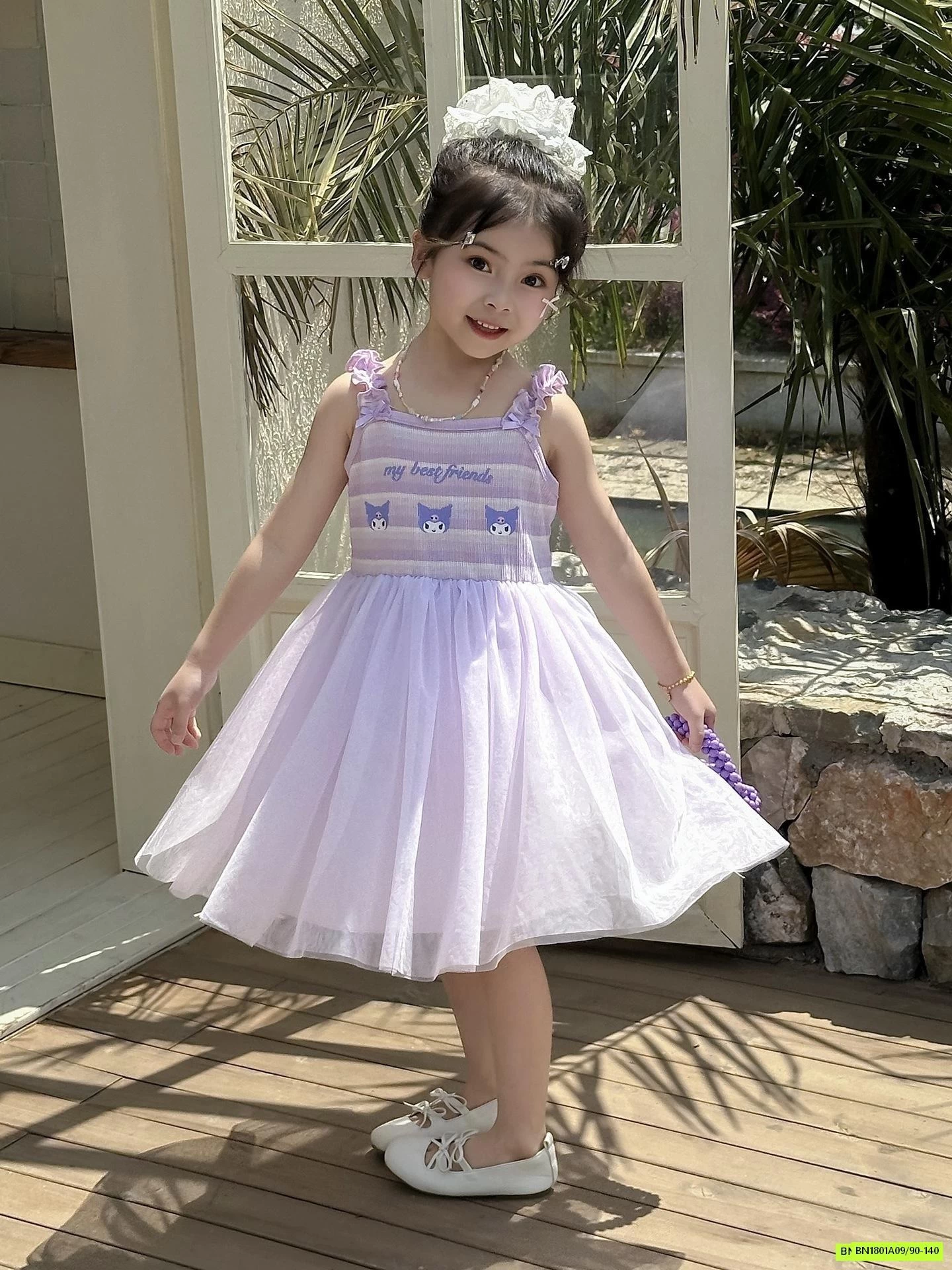 ĐẦM THUN 2 DÂY PHỐI CHÂN VOAN SANRITO