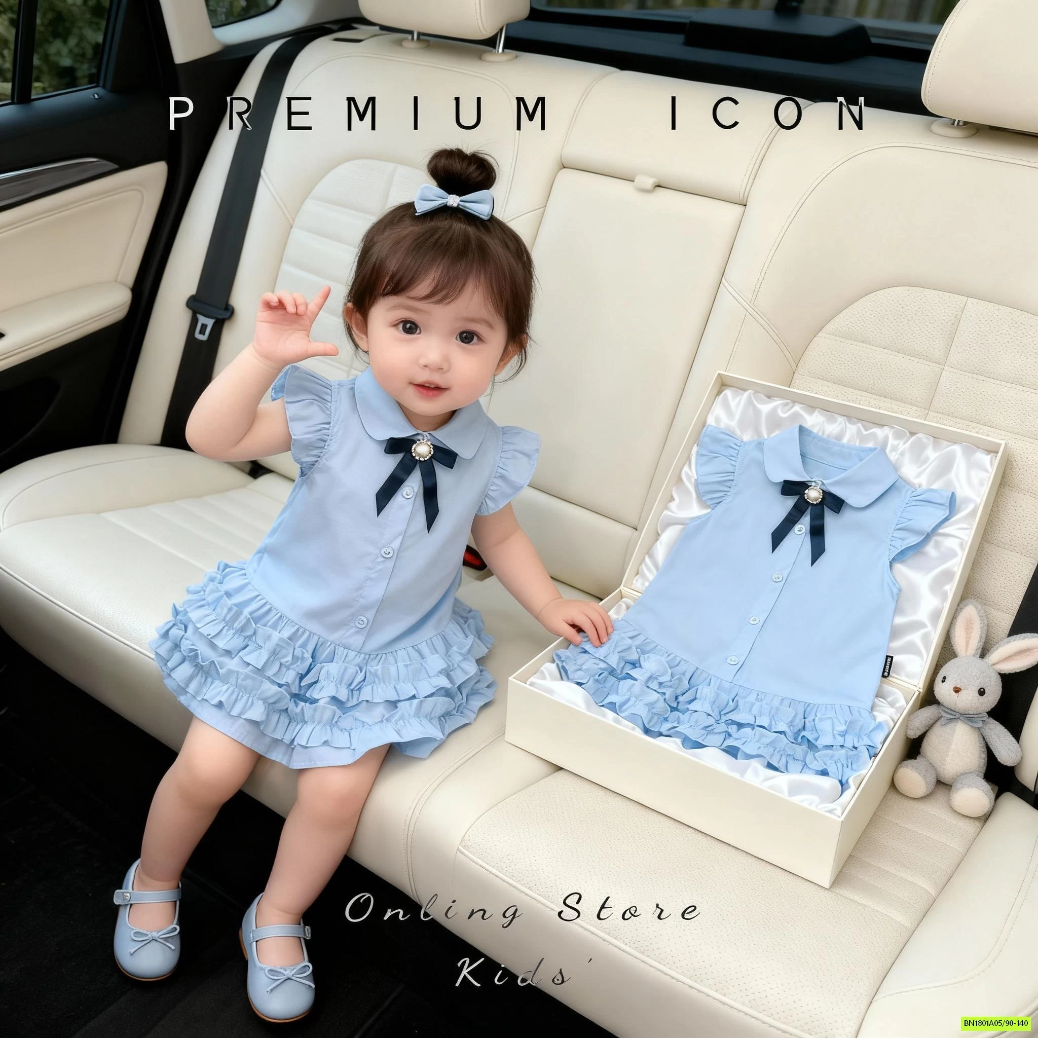 ĐẦM SƠ MI XANH CÁNH TIÊN PREMIUM