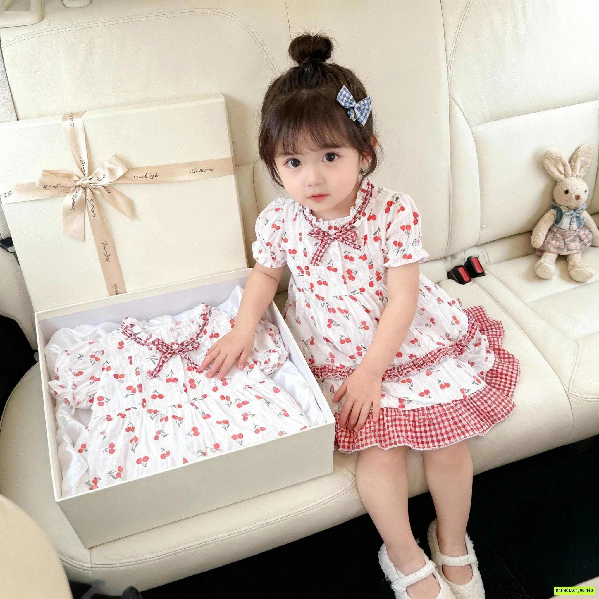 ĐẦM HOA NHÍ CHERRY TAY BỒNG PREMIUM