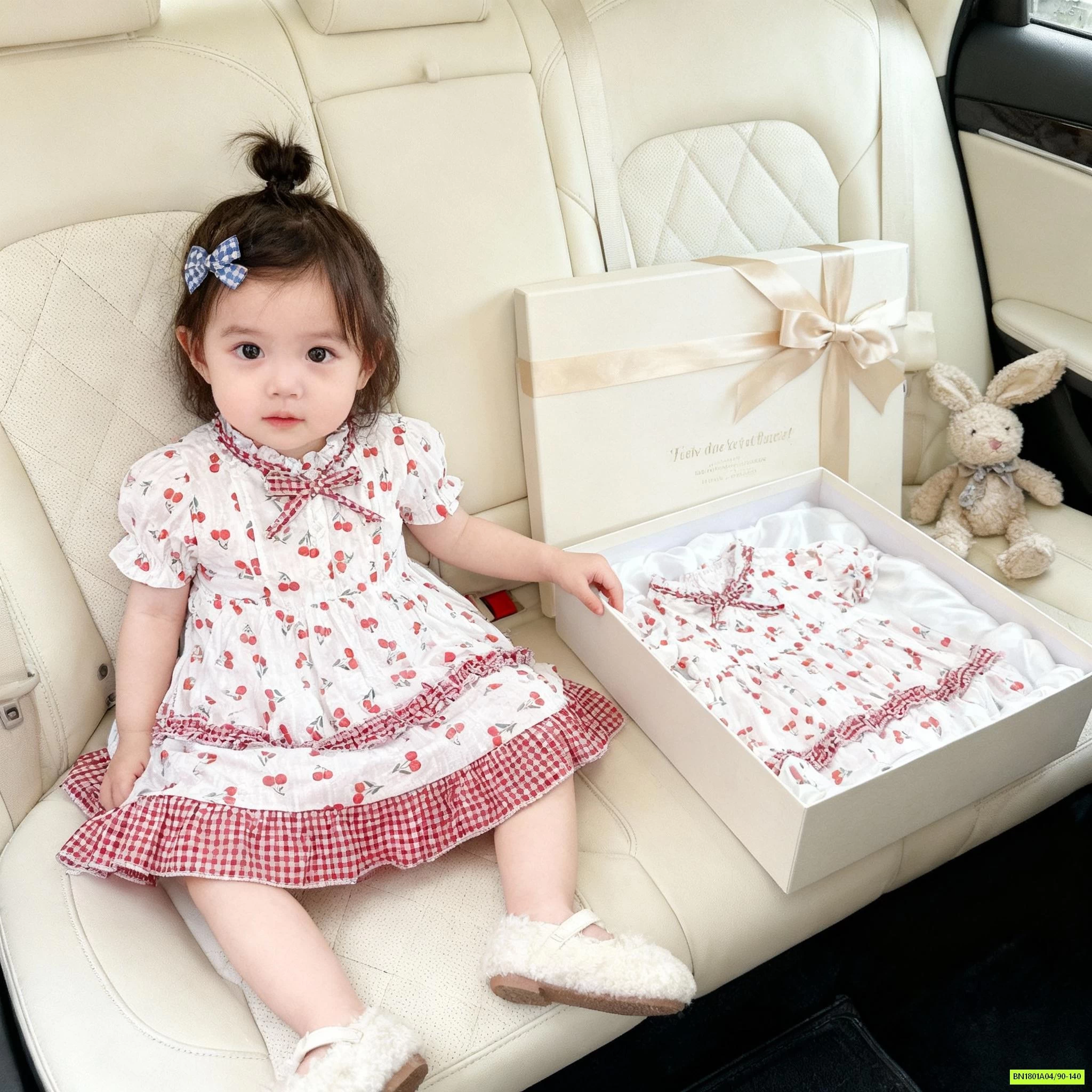 ĐẦM HOA NHÍ CHERRY TAY BỒNG PREMIUM