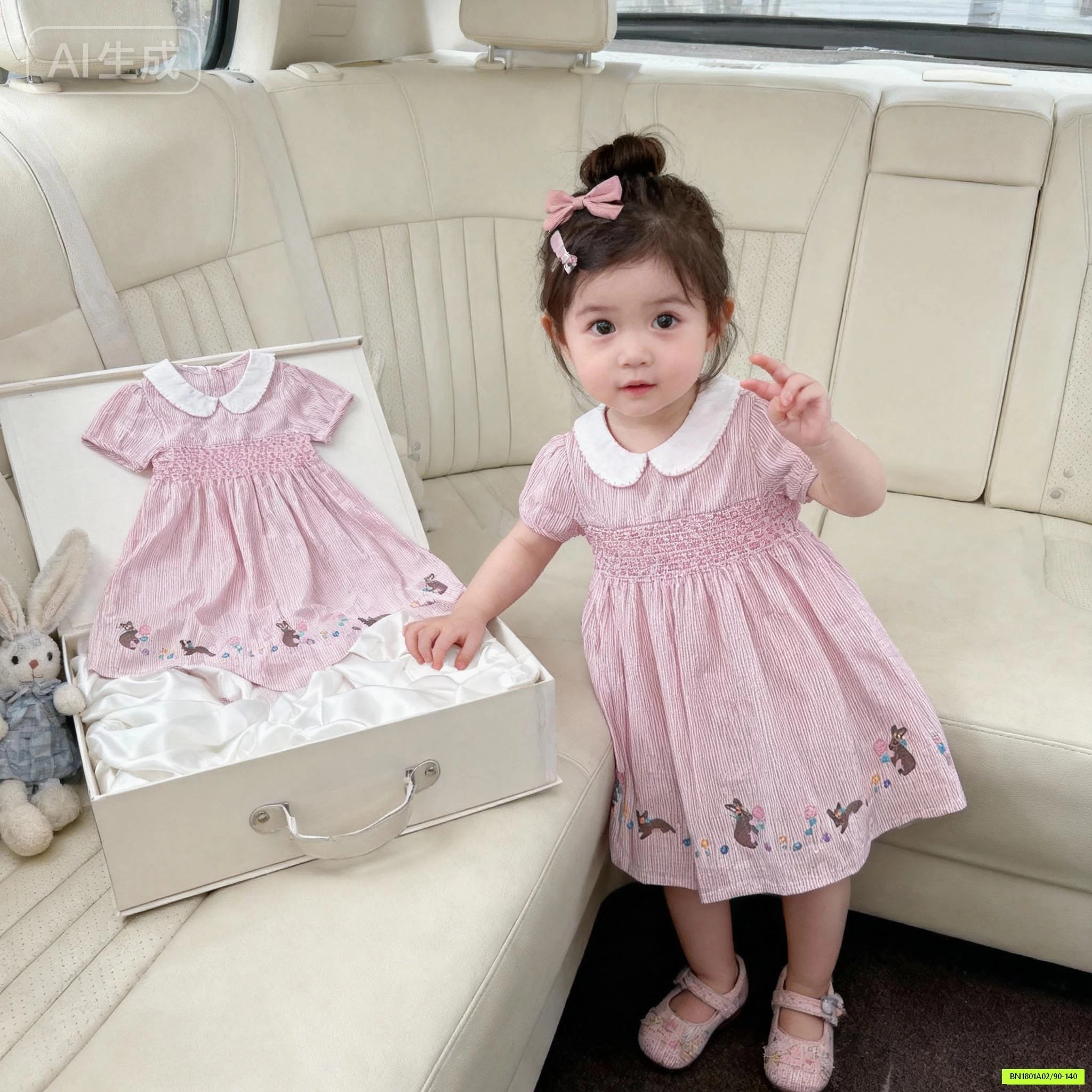 ĐẦM HỒNG THÊU CỔ SEN PREMIUM