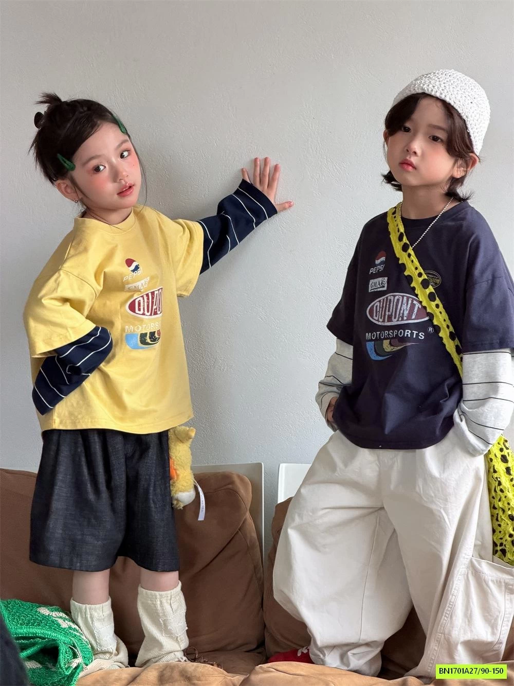 ÁO THUN GIẢ 2 LỚP TAY KẺ