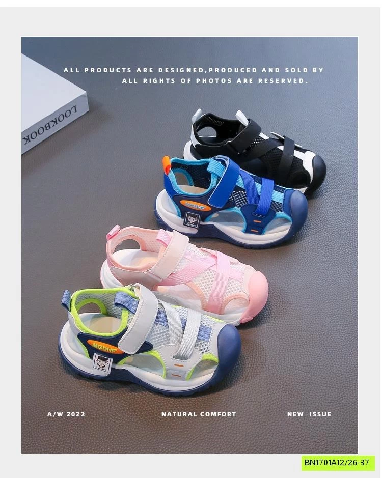 SANDAL LƯỚI BỊT MÕM QUAI DÁN