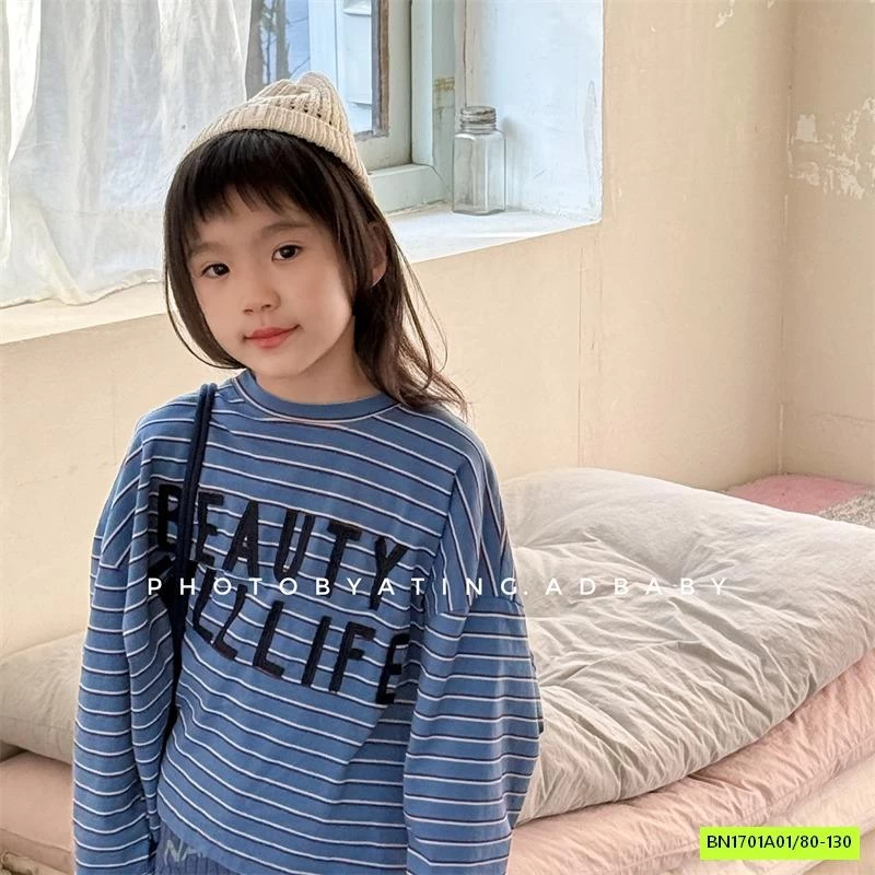 ÁO THUN KẺ TAY LỠ 6020 ADBABY