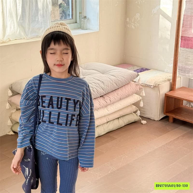 ÁO THUN KẺ TAY LỠ 6020 ADBABY