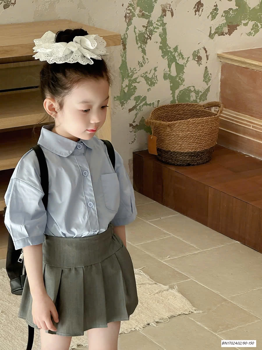 SƠ MI XANH MIX SHORT KAKI