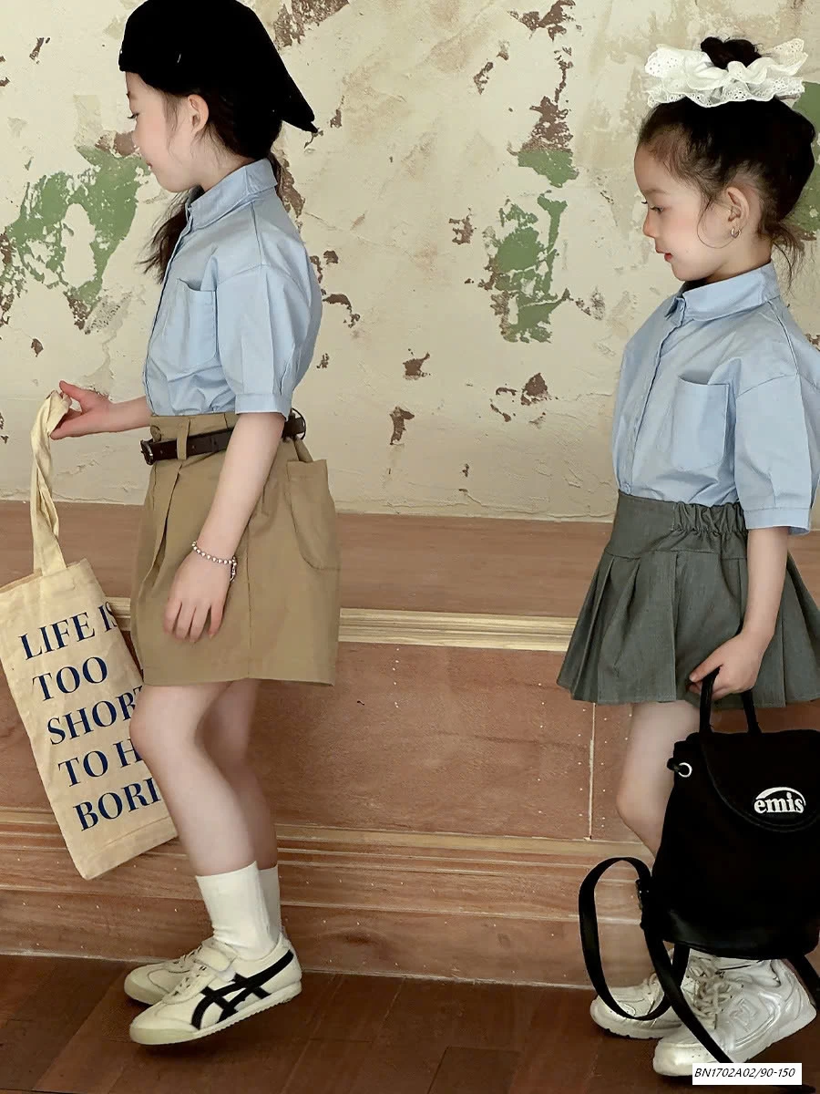 SƠ MI XANH MIX SHORT KAKI