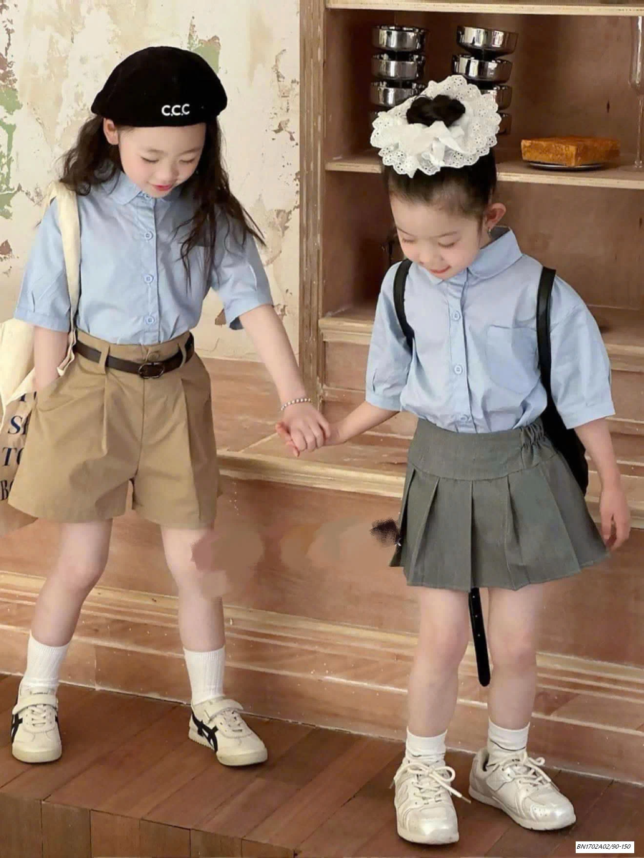 SƠ MI XANH MIX SHORT KAKI