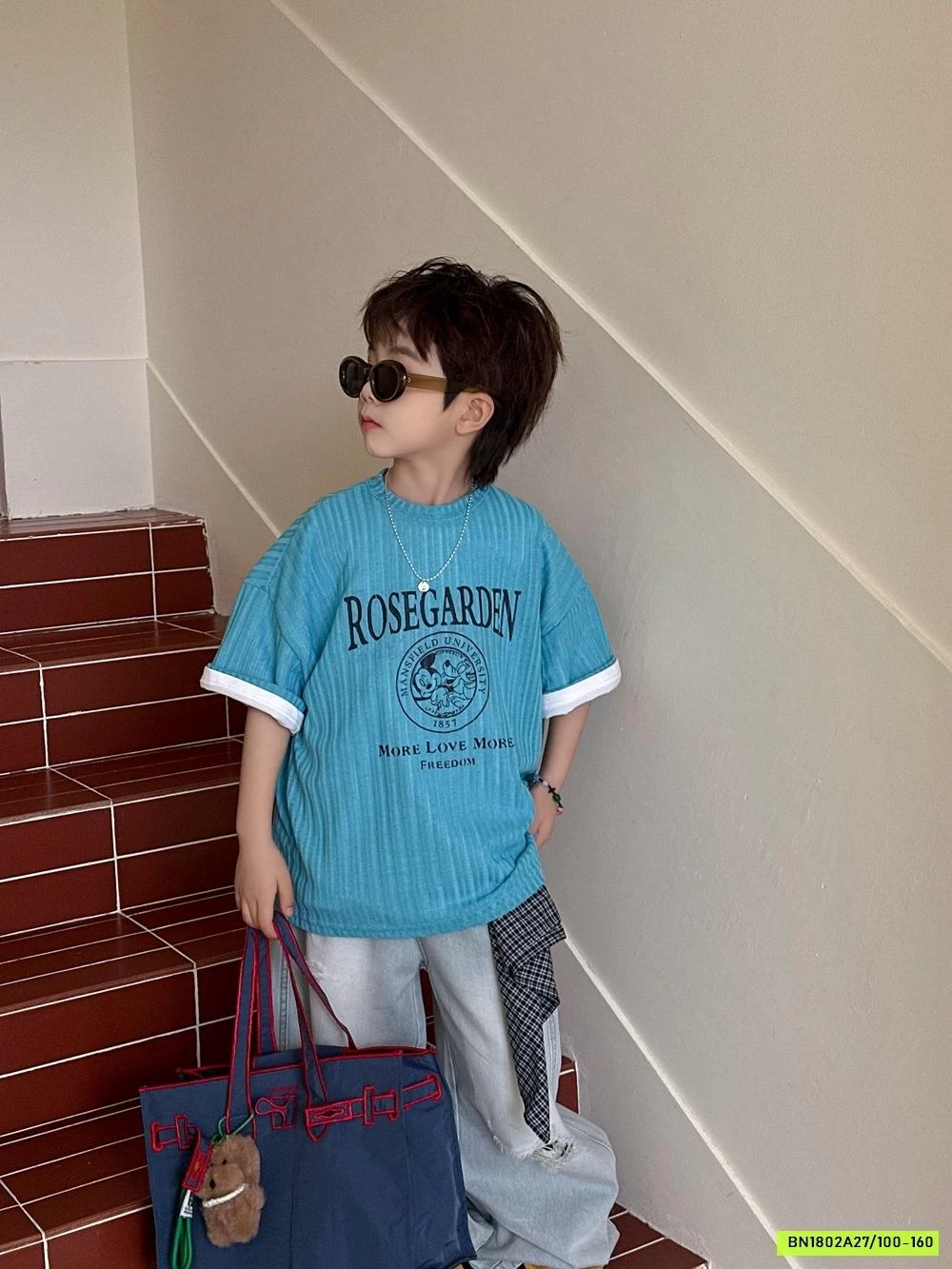 ÁO THUN XANH GÂN IN CHỮ AFTE