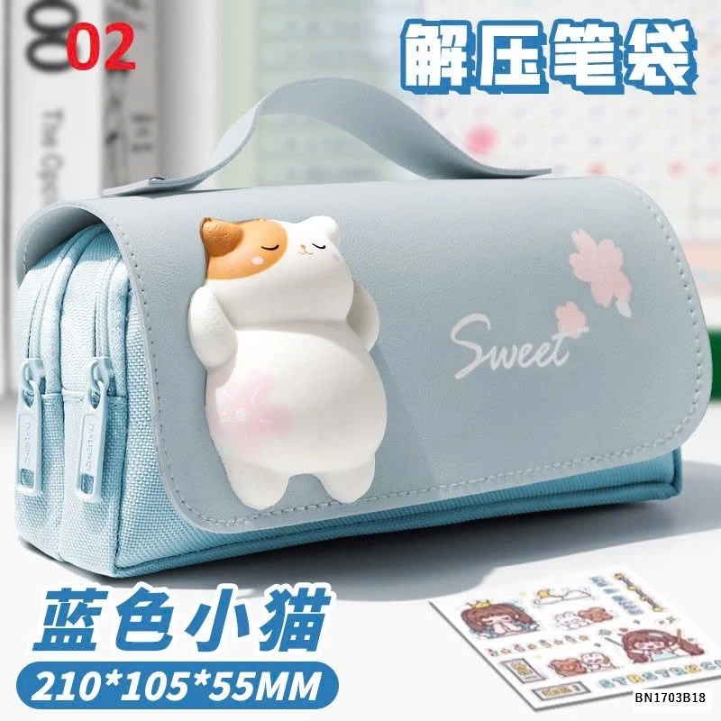 HỘP ĐỰNG BÚT CHO BÉ GẮN THÚ NHÚN