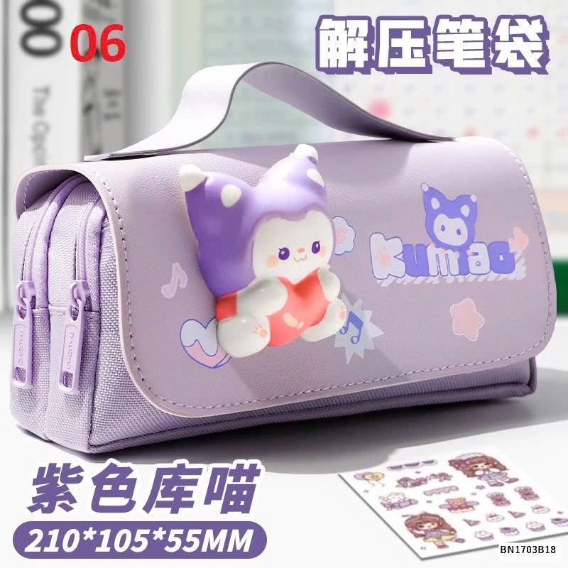 HỘP ĐỰNG BÚT CHO BÉ GẮN THÚ NHÚN