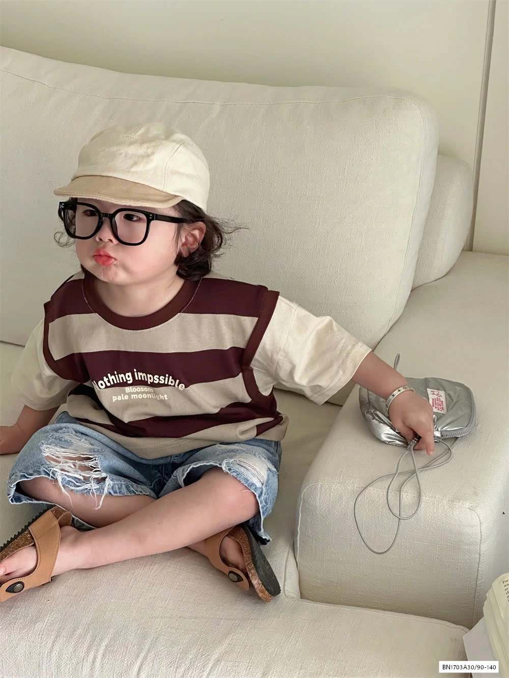 ÁO KẺ MIX SHORT JEANS