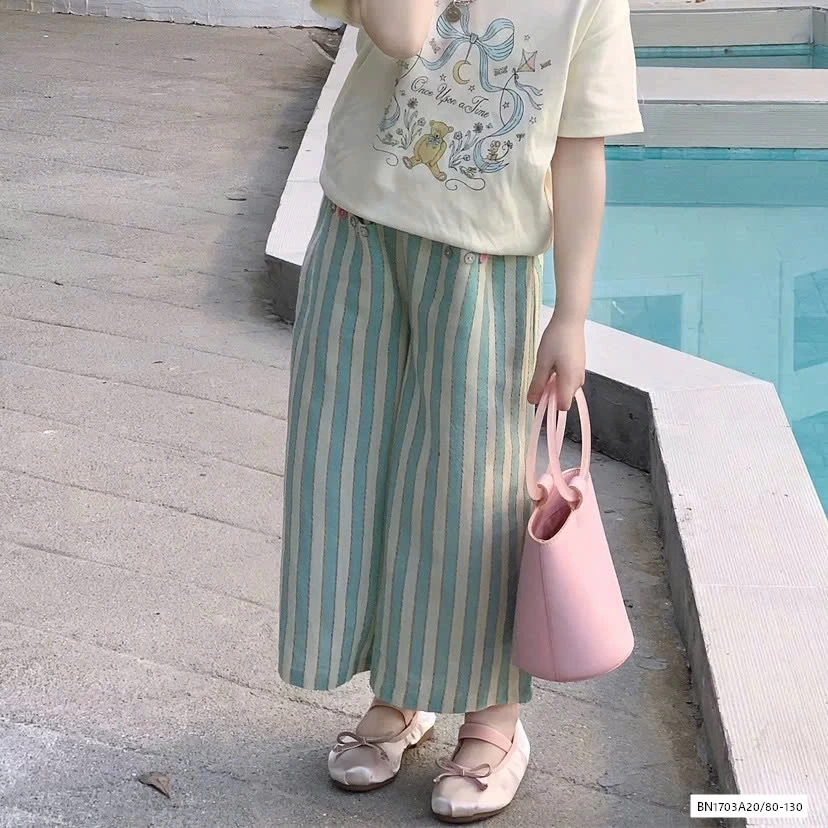 SÉT ÁO MIX QUẦN SUÔNG SỌC XANH