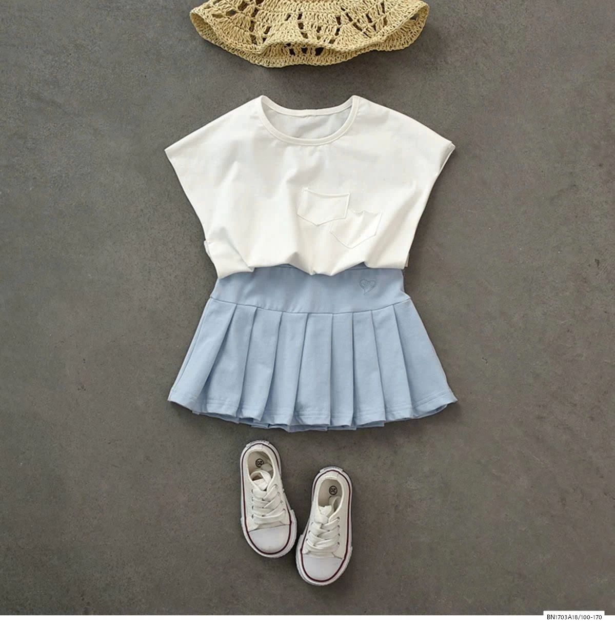 QUẦN VÁY COTTON XẾP LY