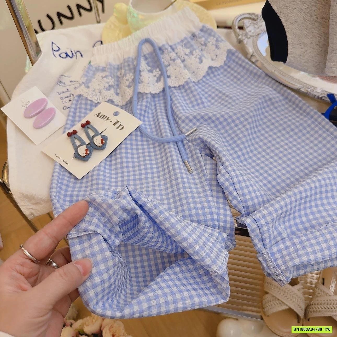 SÉT XÁM QUẦN CARO XANH