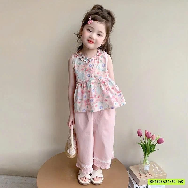 SET ÁO HOA MIX QUẦN SUÔNG BÉ GÁI