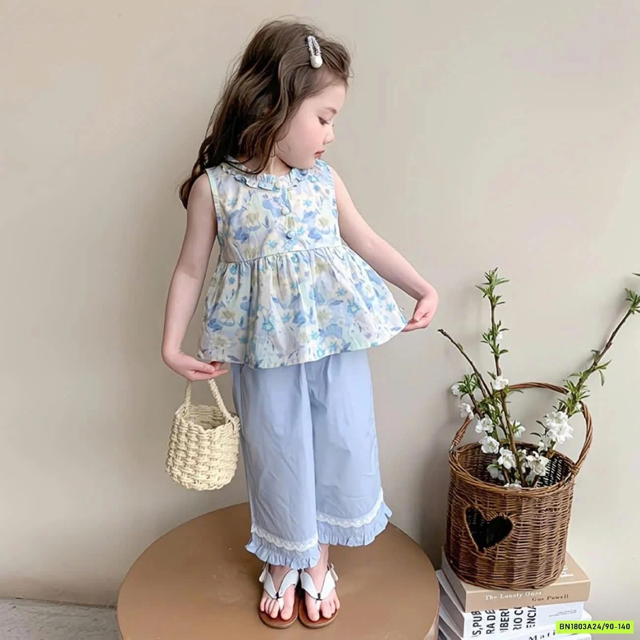 SET ÁO HOA MIX QUẦN SUÔNG BÉ GÁI