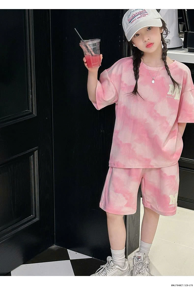 BỘ THUN CỘC TAY LOANG HỒNG